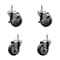 Service Caster 3.5'' Thermo Rubber Wheel Swivel 7/16'' Grip Ring Stem Caster Set 2 Brake, 4PK SCC-GR20S3514-TPRB-TLB-716138-2-S-2 - alternate 1